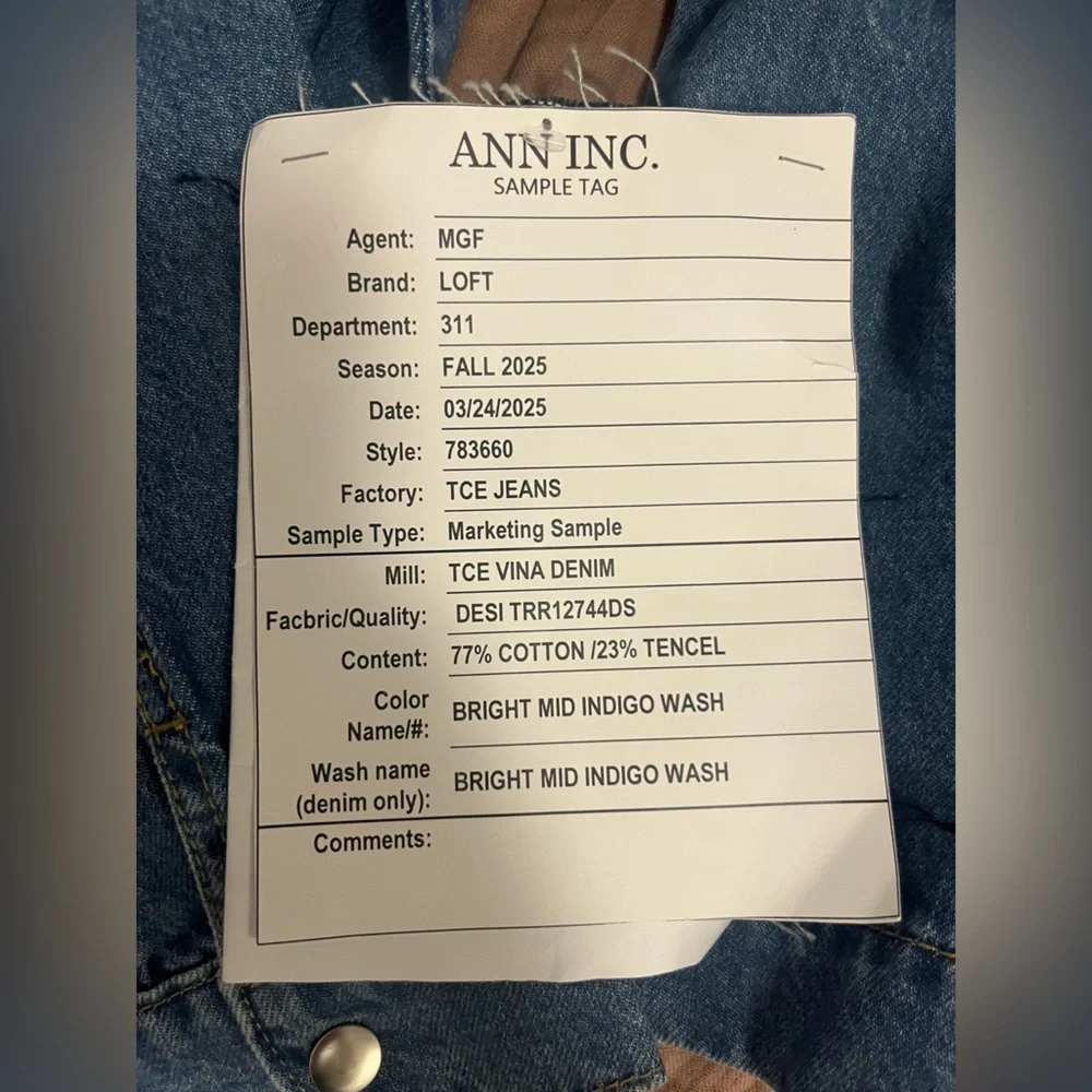 LOFT Denim Bow Top - Picture 11 of 11